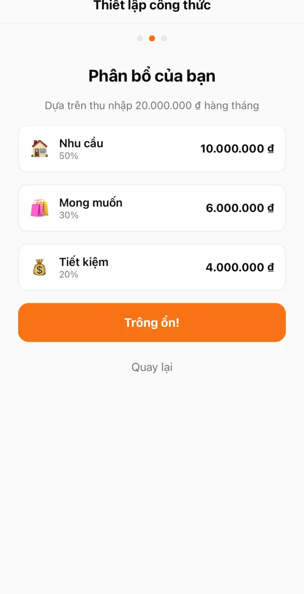 Phân bổ thu nhập theo công thức 50/30/20