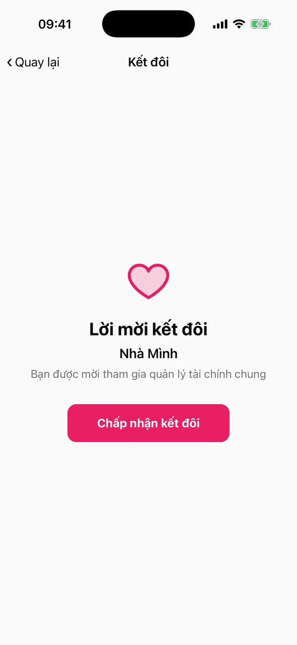 Chấp nhận lời mời kết đôi
