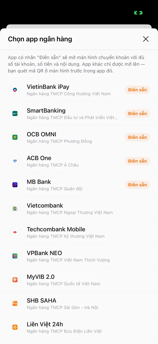 Chọn app ngân hàng