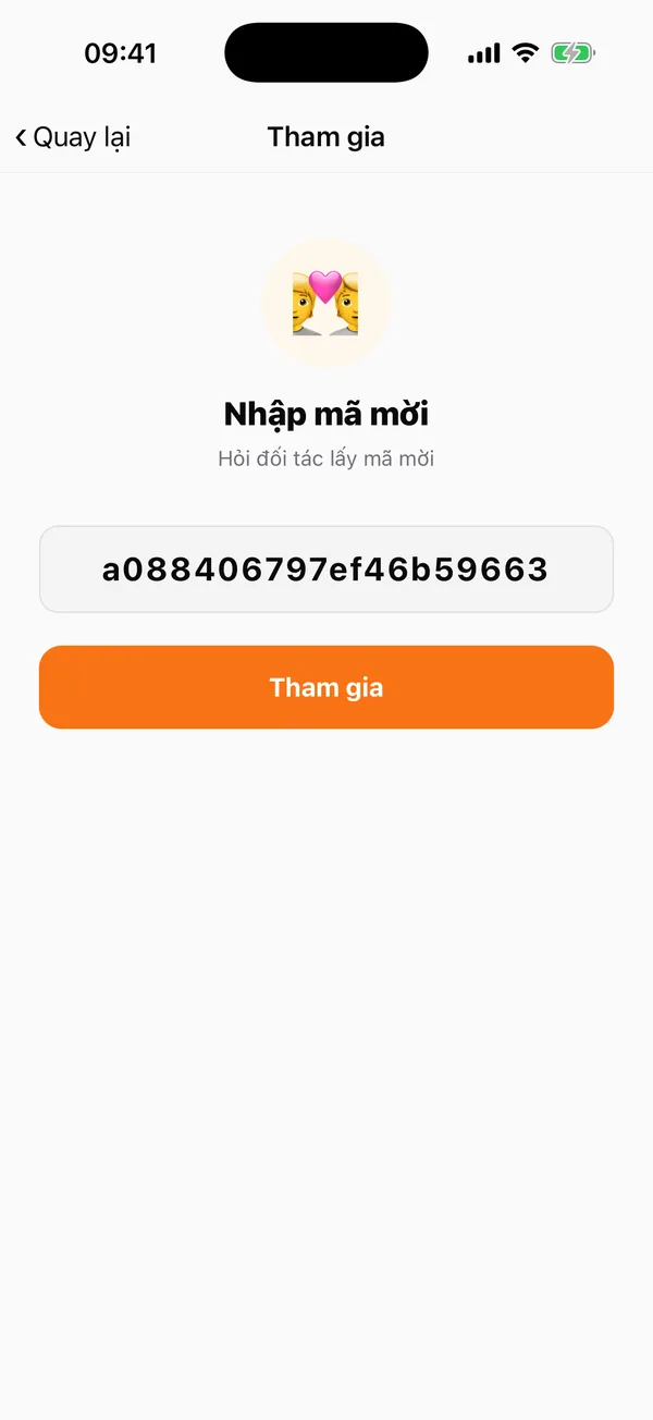 Nhập mã mời
