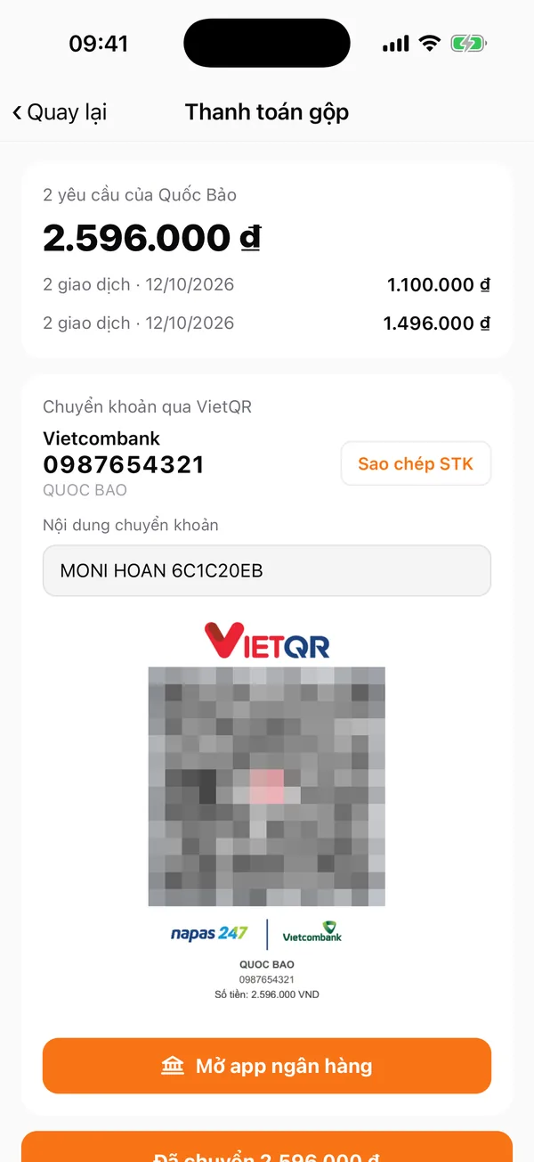 Thanh toán gộp một mã QR