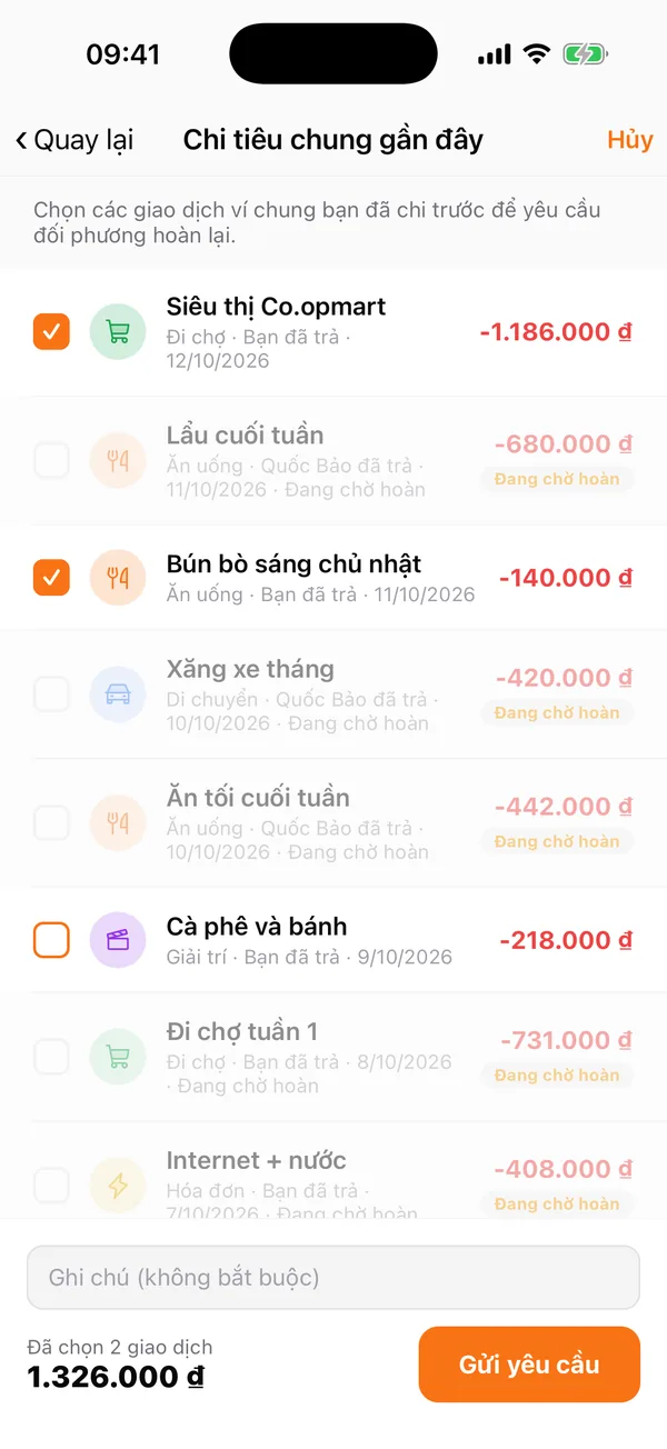 Ghi chú và gửi yêu cầu