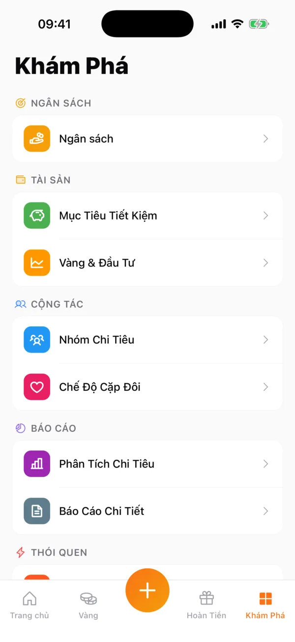 Màn Khám Phá với mục Ngân sách