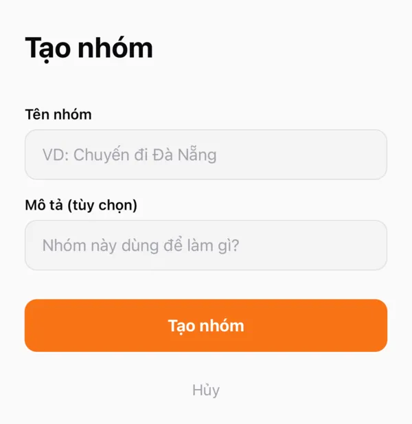 Form tạo nhóm
