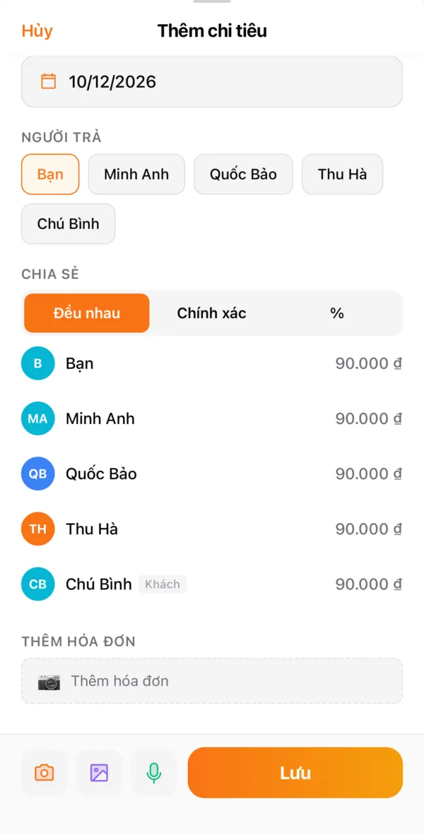 Chia đều cho các thành viên