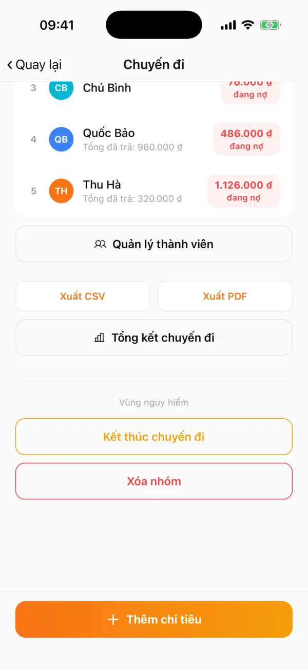 Bảng xếp hạng số dư của các thành viên