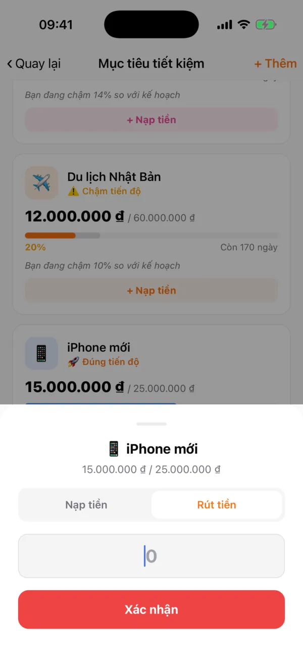 Rút tiền khỏi mục tiêu